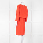 Armani Collezioni Coral Orange Red Sleeved Dress