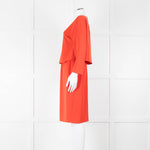 Armani Collezioni Coral Orange Red Sleeved Dress