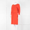 Armani Collezioni Coral Orange Red Sleeved Dress