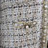 Edward Archour Paris Cream Boucle Dress Coat With Pearl Buttons