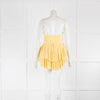 OW Yellow Crinkle Sleeveless Mini Dress