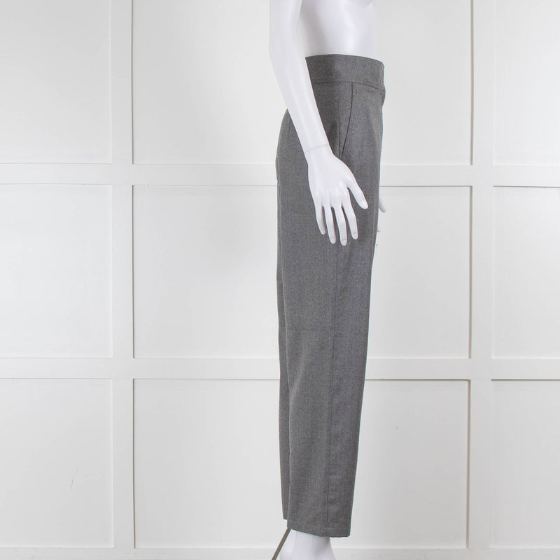 Stella McCartney Grey Wool High Waisted Tailored Trousers