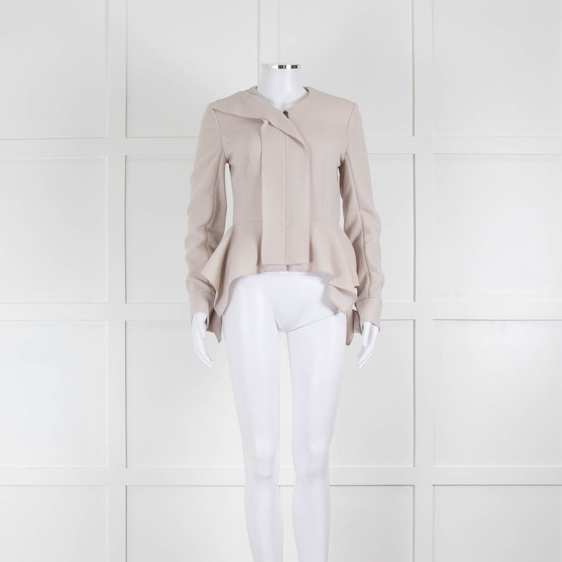 Roland Mouret Putty Coloured Crepe Tailored Jacket