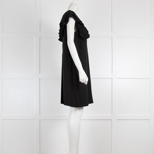 See By Chloe Black Shift Dress with Frill Sleeves