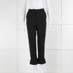 Maje Black Ruffle Detail Cropped Tailored Trousers