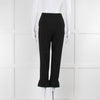 Maje Black Ruffle Detail Cropped Tailored Trousers