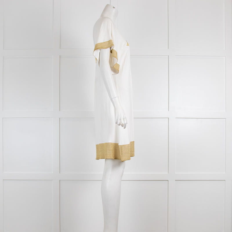 Heidi Klein Cream With Gold Lurex Edging