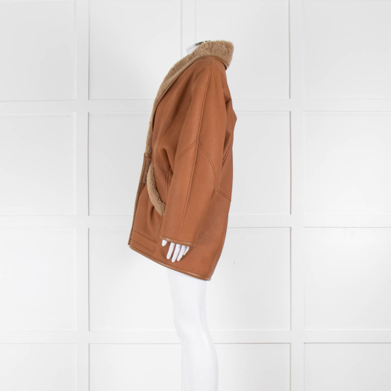 Isabel Marant Audrina Camel Shearling Jacket