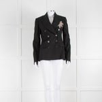 Alexander McQueen Black Blazer with Embellished Star Detailing