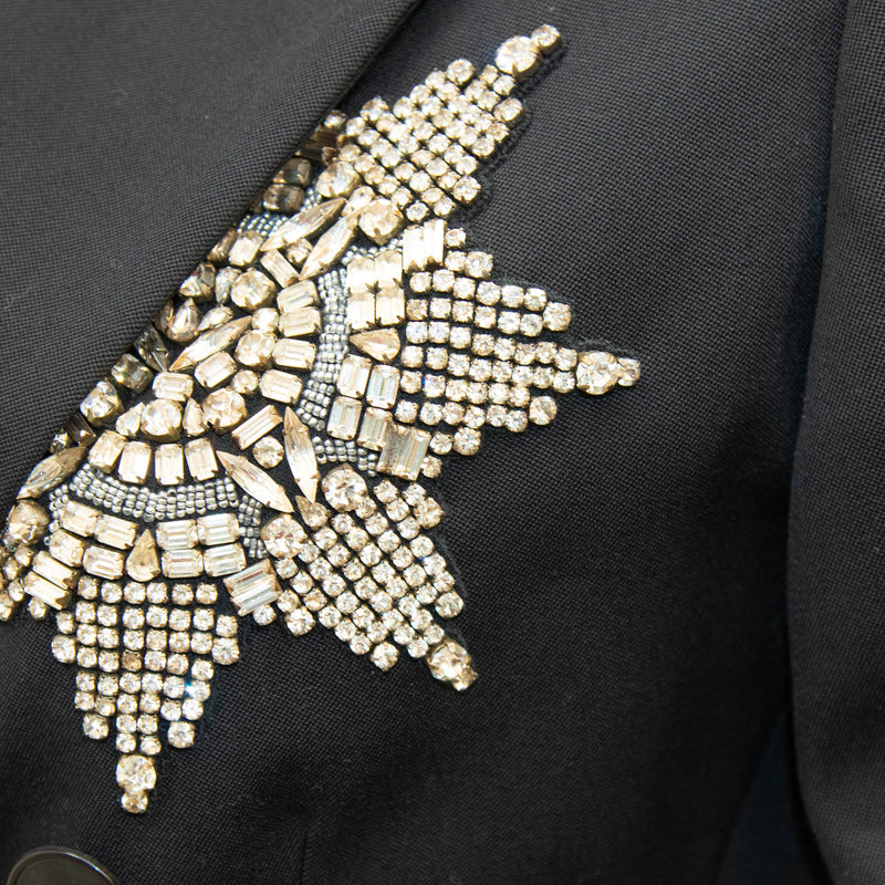 Alexander McQueen Black Blazer with Embellished Star Detailing