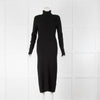 Holland Cooper Black Roll Neck Midi Knit Dress