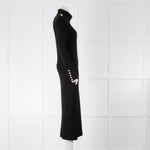 Holland Cooper Black Roll Neck Midi Knit Dress