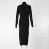 Holland Cooper Black Roll Neck Midi Knit Dress