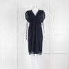 Diane von Furstenberg Navy Blue Chiffon Crossover Dress