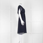 Diane von Furstenberg Navy Blue Chiffon Crossover Dress