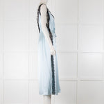 Fleur Du Mal Pale Blue Silk Dress Lace Inserts