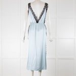 Fleur Du Mal Pale Blue Silk Dress Lace Inserts