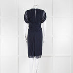 Diane von Furstenberg Navy Blue Chiffon Crossover Dress