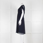 Diane von Furstenberg Navy Blue Chiffon Crossover Dress