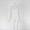 Equipment White Silk Round Neck Blouse