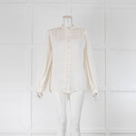 Equipment White Silk Round Neck Blouse