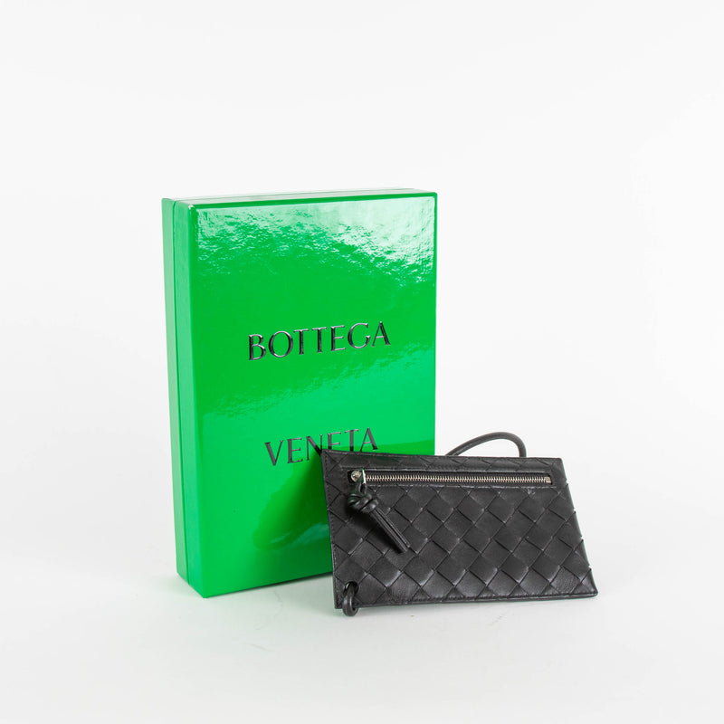 Bottega Veneta Intrecciato Black Phone Pouch