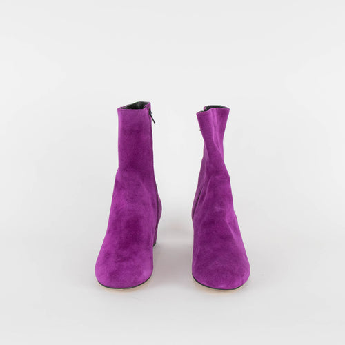 Clizia Purple Suede Ankle Boots