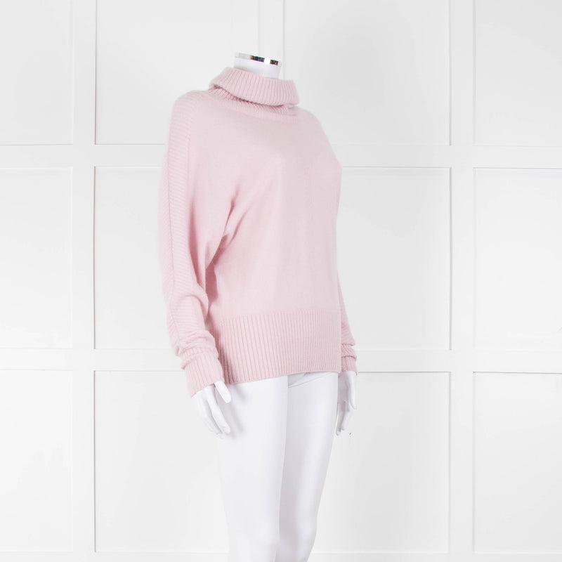 Pure Cashmere Pale Pink Cashmere Roll Neck Jumper