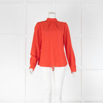 Cefinn Red High Neck Blouse