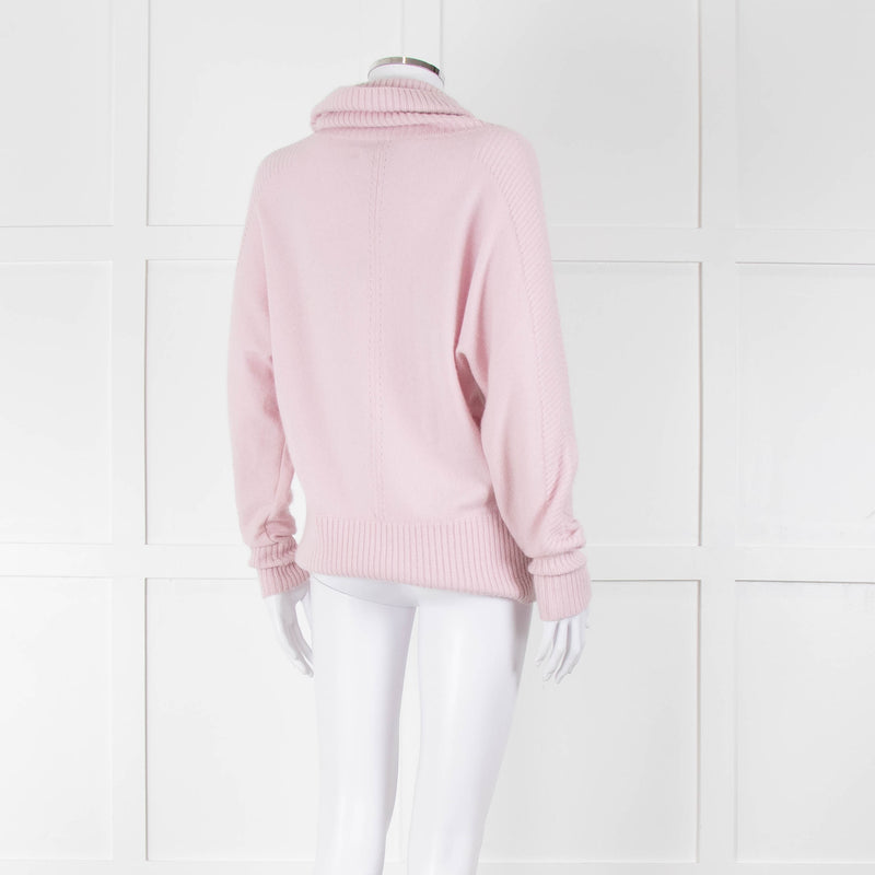 Pure Cashmere Pale Pink Cashmere Roll Neck Jumper