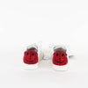 Lola Cruz White Red Diamante Smiley Face Trainers