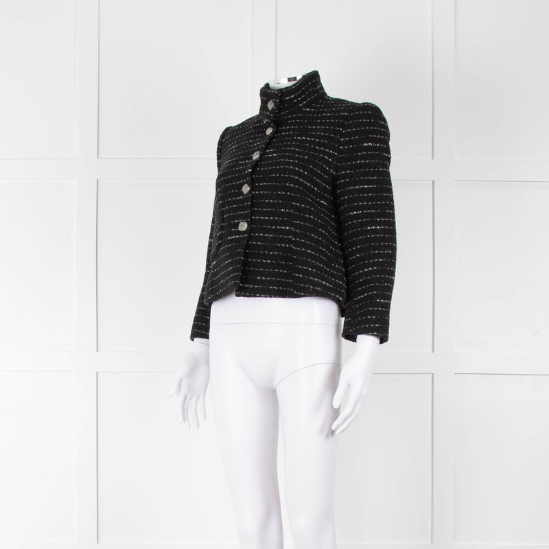 BA & SH Black Shimmer Tweed Cropped Jacket