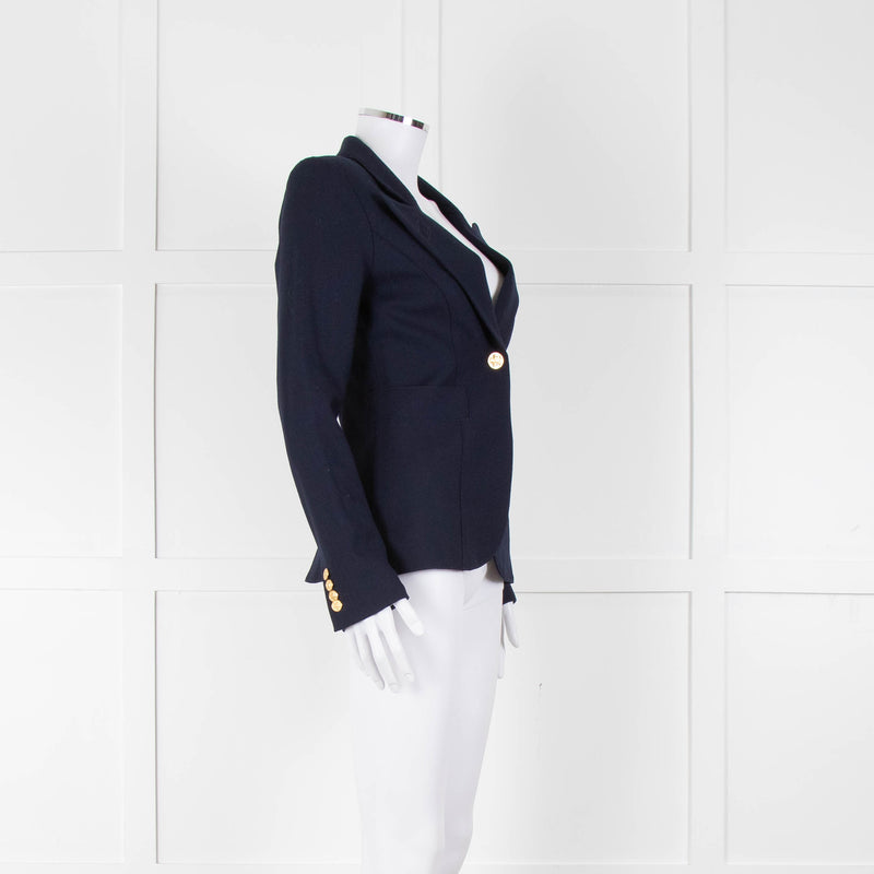 Smythe Navy Blue Gold Button Fitted Jacket