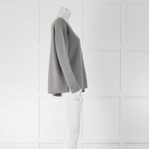 Le Tricot Perugia Grey Round Neck Jumper