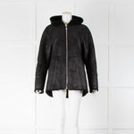 Oakwood Black Sheepskin Hooded Jacket