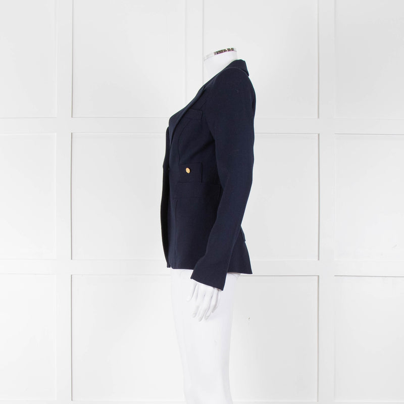 Smythe Navy Blue Gold Button Fitted Jacket