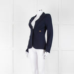 Smythe Navy Blue Gold Button Fitted Jacket