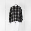 All Saints Black Grey Check Button Front Pocket jacket