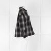 All Saints Black Grey Check Button Front Pocket jacket