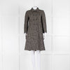 Dolce & Gabbana Black Cream Houndstooth Coat