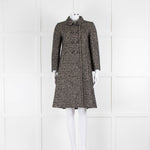 Dolce & Gabbana Black Cream Houndstooth Coat