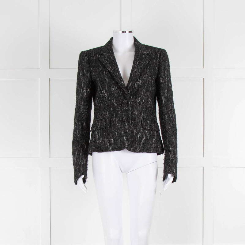 Joseph Black White Tweed Single Breasted Jacket