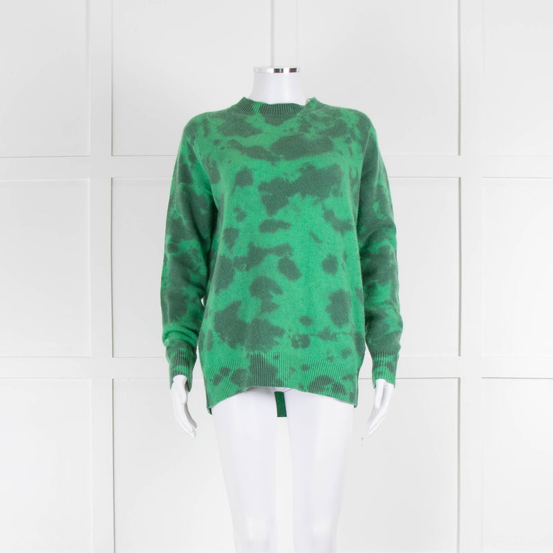 The Elder Statesman Green Tie Dye Cashmere Sweater