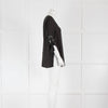 120% Lino Black Linen Sequin Sleeve Tunic Top