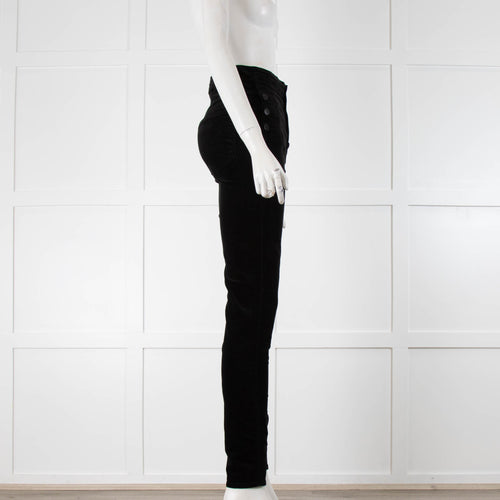 J Brand Black Velvet High Waist Trousers