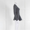 Stella McCartney Grey Knit Zip Up Peplum Jacket