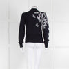 Dries Van Noten Navy Wool Silver Hand Painted Sweater