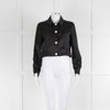 ME + EM Black Satin White Button Cropped Jacket