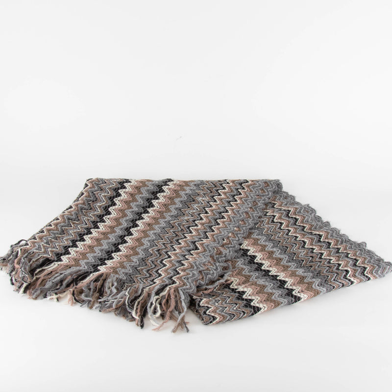 Missoni Mohair Mix Grey Muted ZigZag Scarf