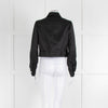 ME + EM Black Satin White Button Cropped Jacket